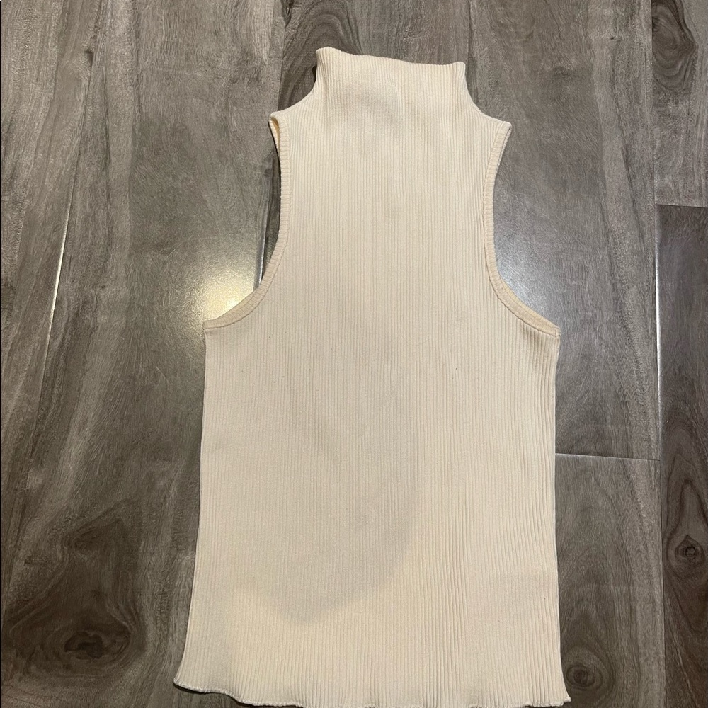 Topshop white rubbed turtle neck